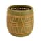 Hello Honey® 10.5" Green Stoneware Planter with Woven Design